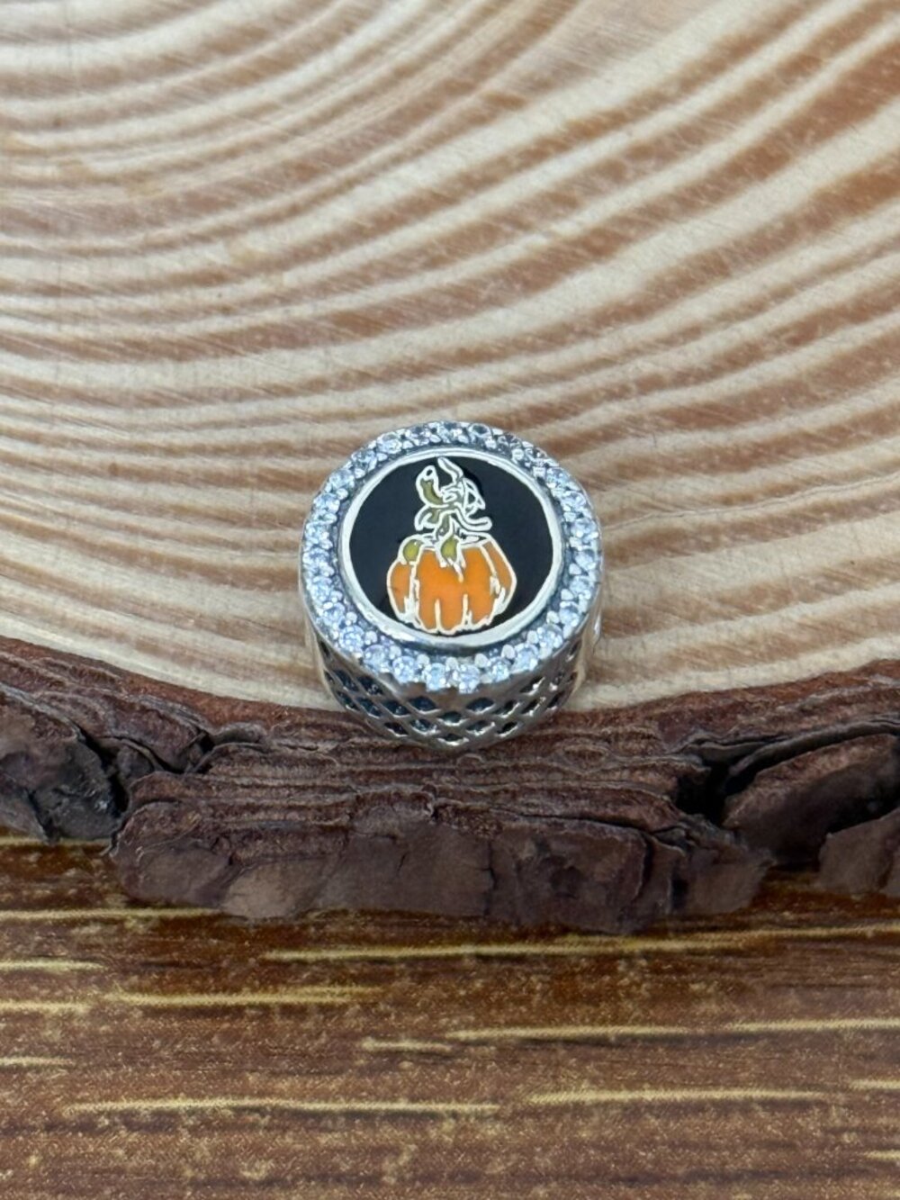 Pandora Pumpkin mickey Bead S925 Silver Charm